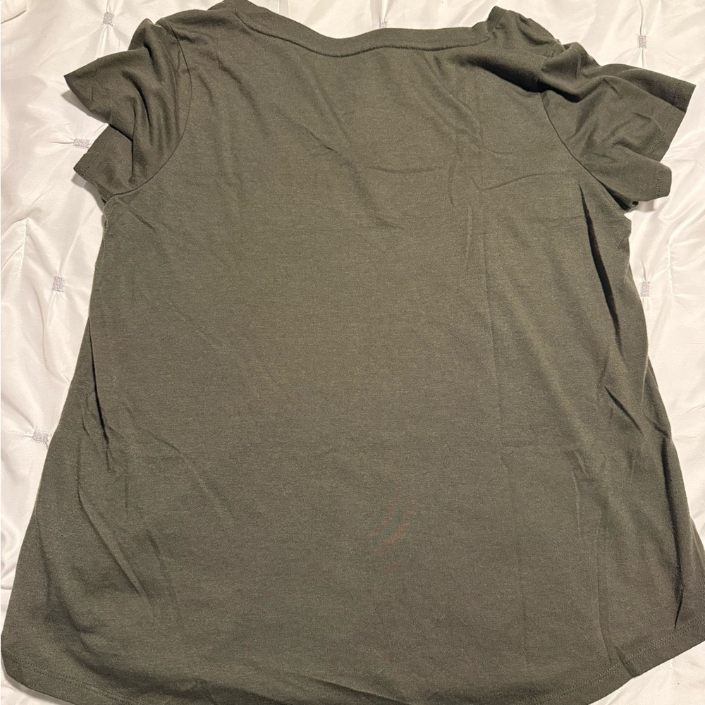 Torrid Classic Fit Women’s V-neck Shirt - Olive Green - Picture 4 of 4
